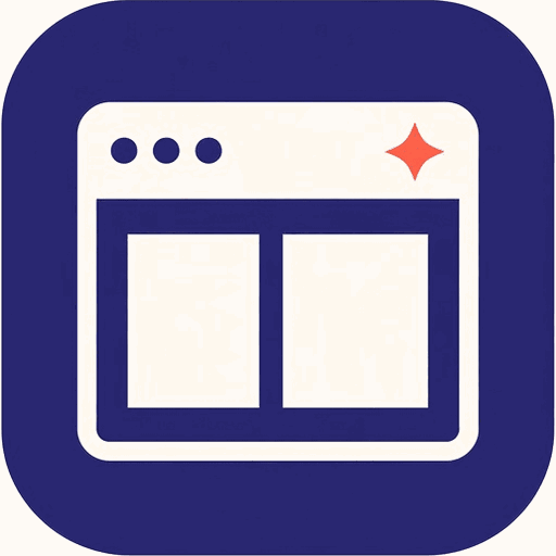 Indigo TasteKit logo: an off-white UI window with a coral sparkle.