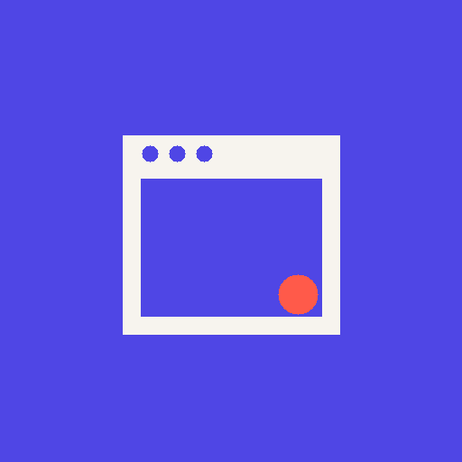 Indigo WedgeWebsites logo: an off-white browser window with three dots and a coral dot.